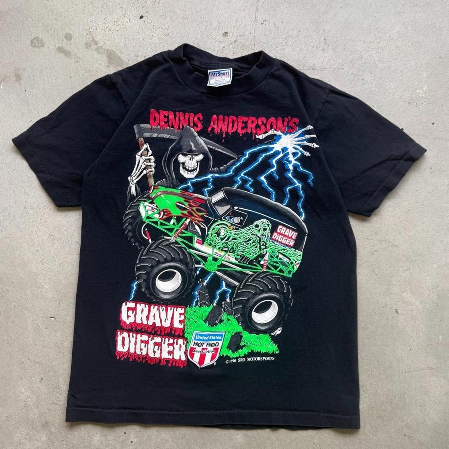 Vintage 90s Gravedigger Dennis Anderson Monster Truck Jam T-Shirt - Small