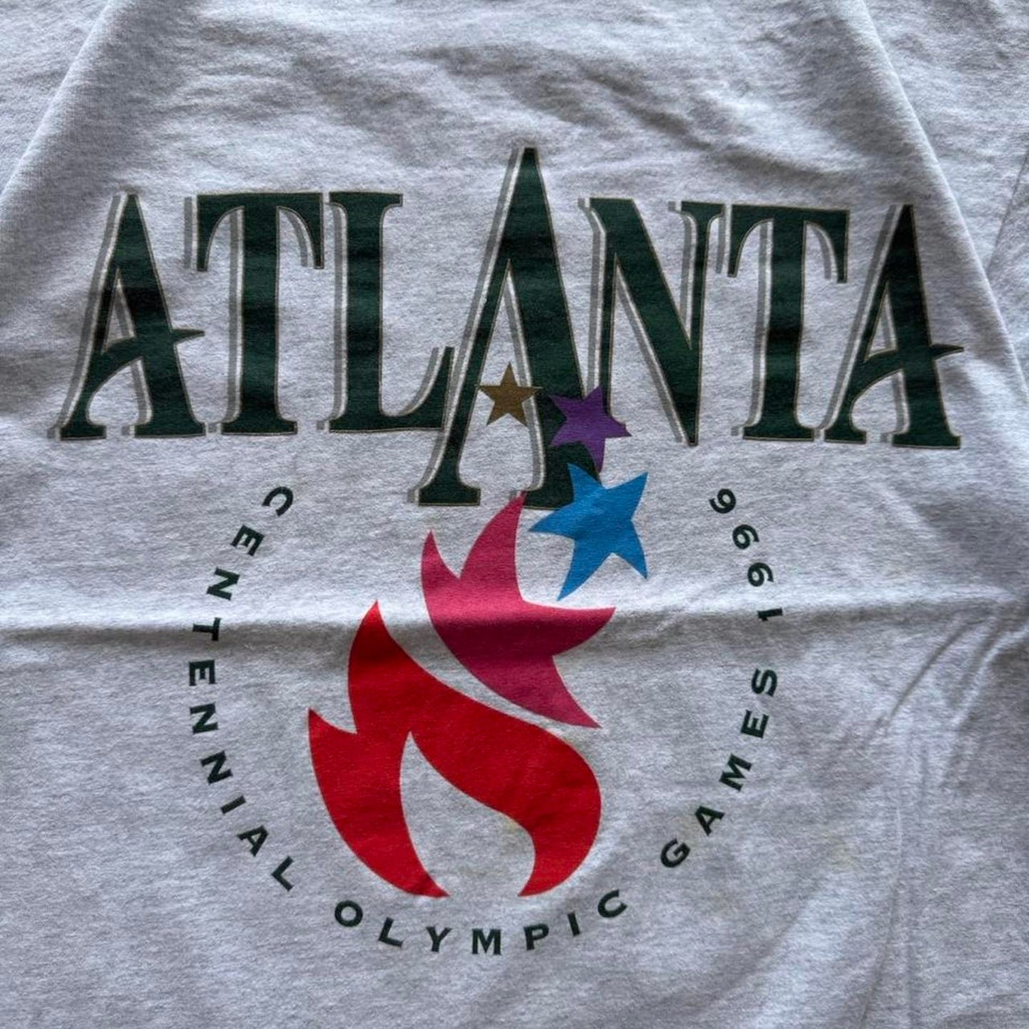 Vintage 90s Atlanta Olympics Flame T-Shirt - Large