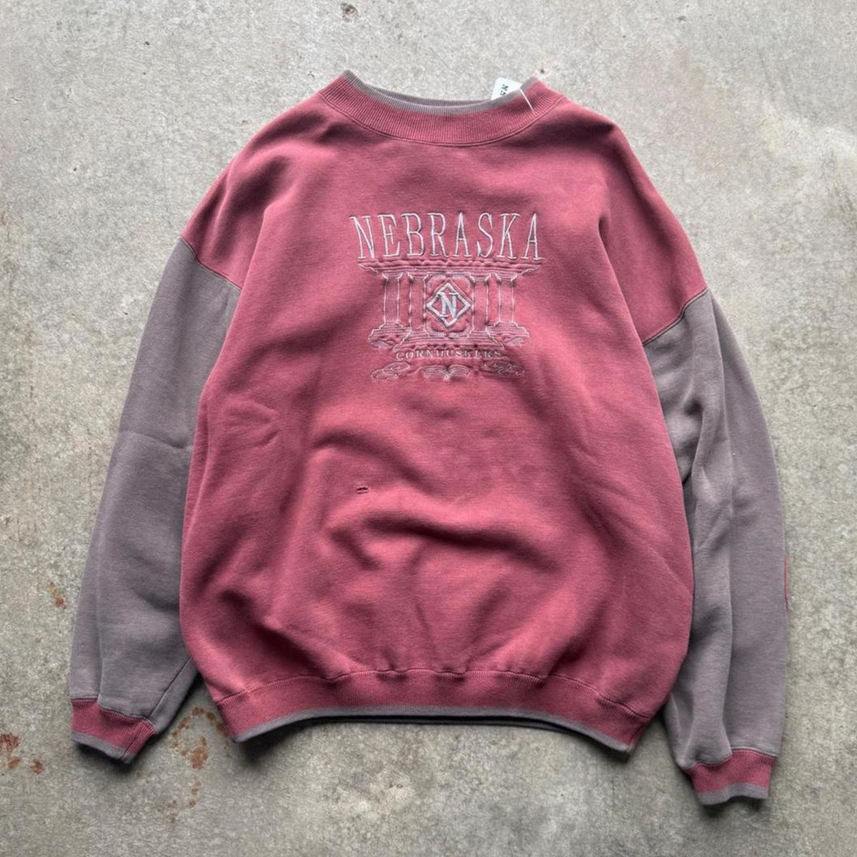 Vintage 90s Nebraska Huskers Embroidered Crewneck - Large