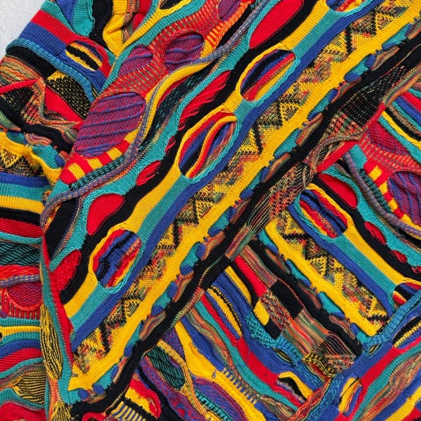Vintage 90s Tundra Cotton 3D Knit Coogi Style Sweater - X-Large