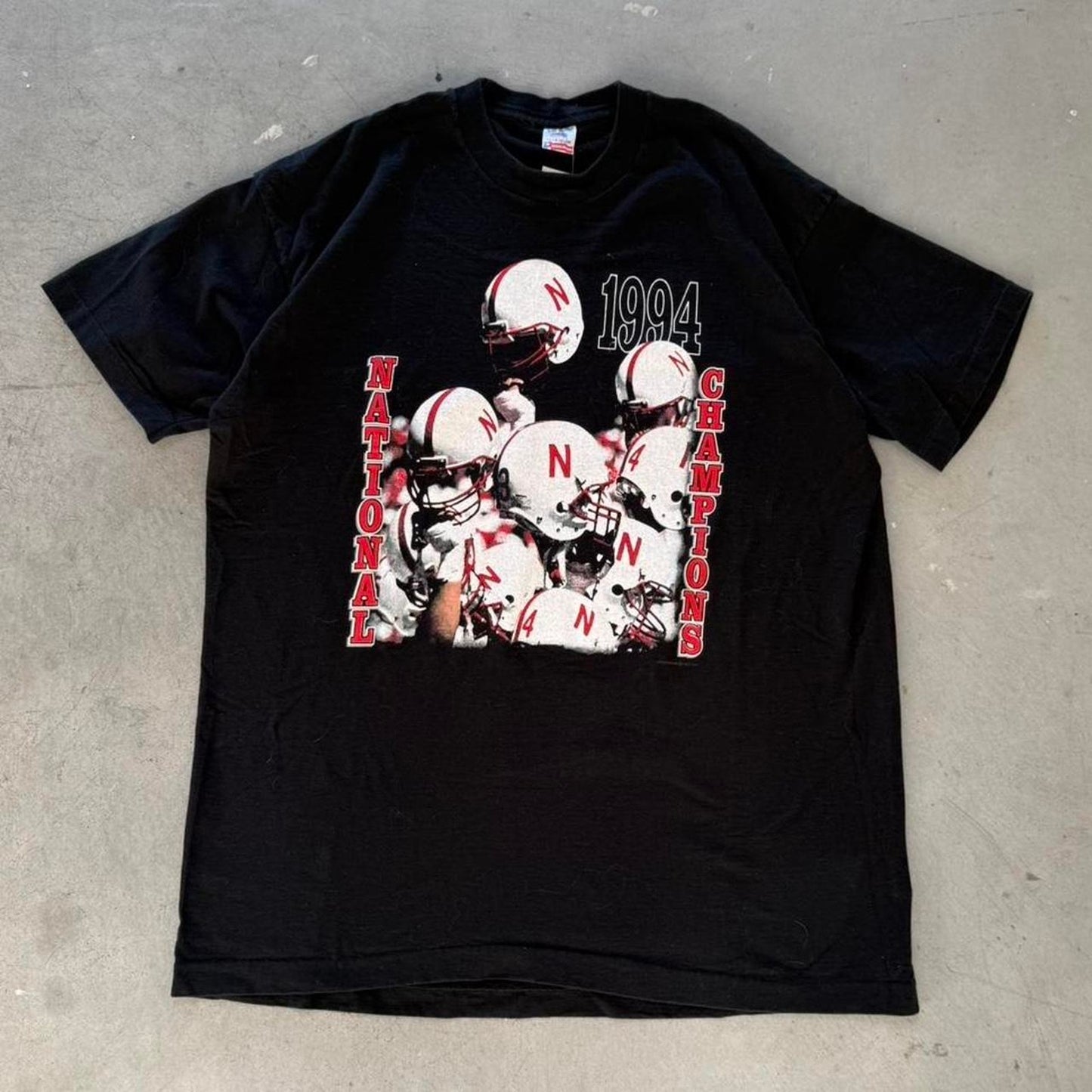 Vintage 90s Nebraska Huskers National Champions Helmet T-Shirt - XX-Large