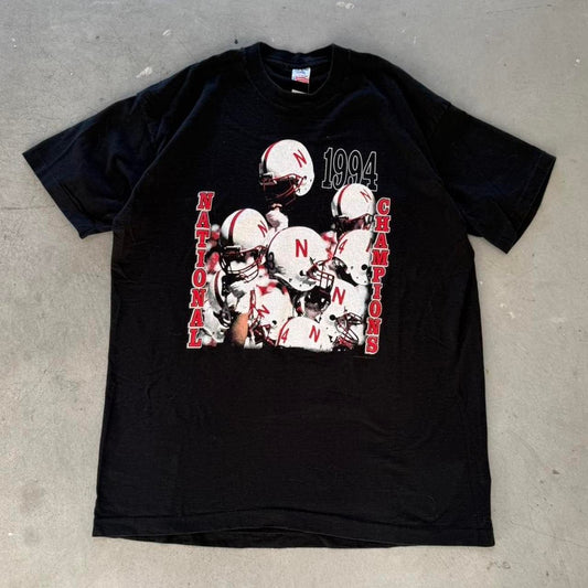 Vintage 90s Nebraska Huskers National Champions Helmet T-Shirt - XX-Large