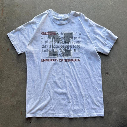 Vintage 90s Nebraska Huskers Definition T-Shirt - X-Large