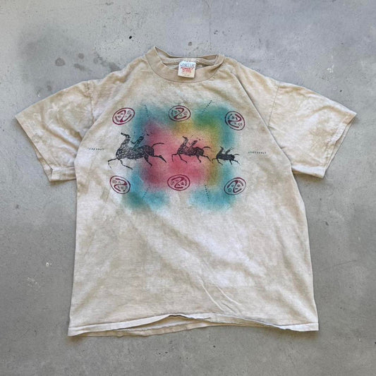 Vintage 90s Native American Horse Art T-Shirt - Large