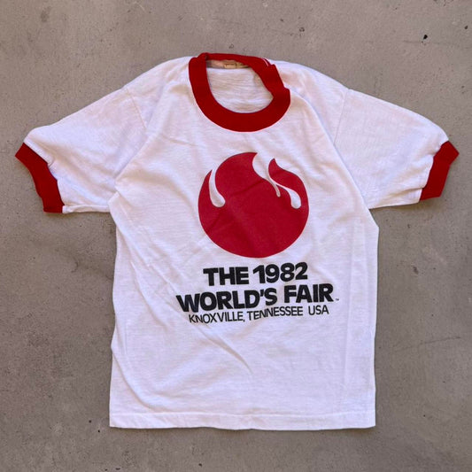 Vintage 1982 Worlds Fair Tennessee Ringer T-Shirt - Kids Medium 10-12