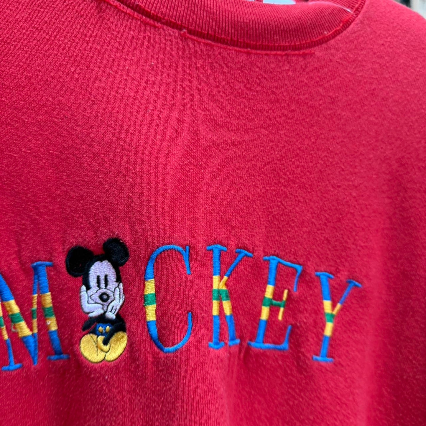 Vintage 90s Mickey Disney Embroidered Crewneck