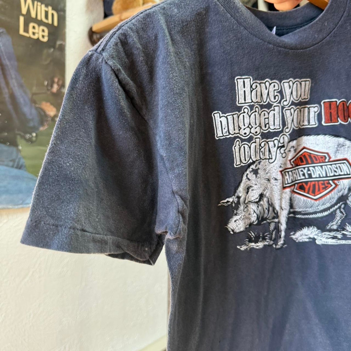 Vintage 80s 3D Emblem Have You Hugged Your Hog Today Stanley Desantis T-Shirt - Medium