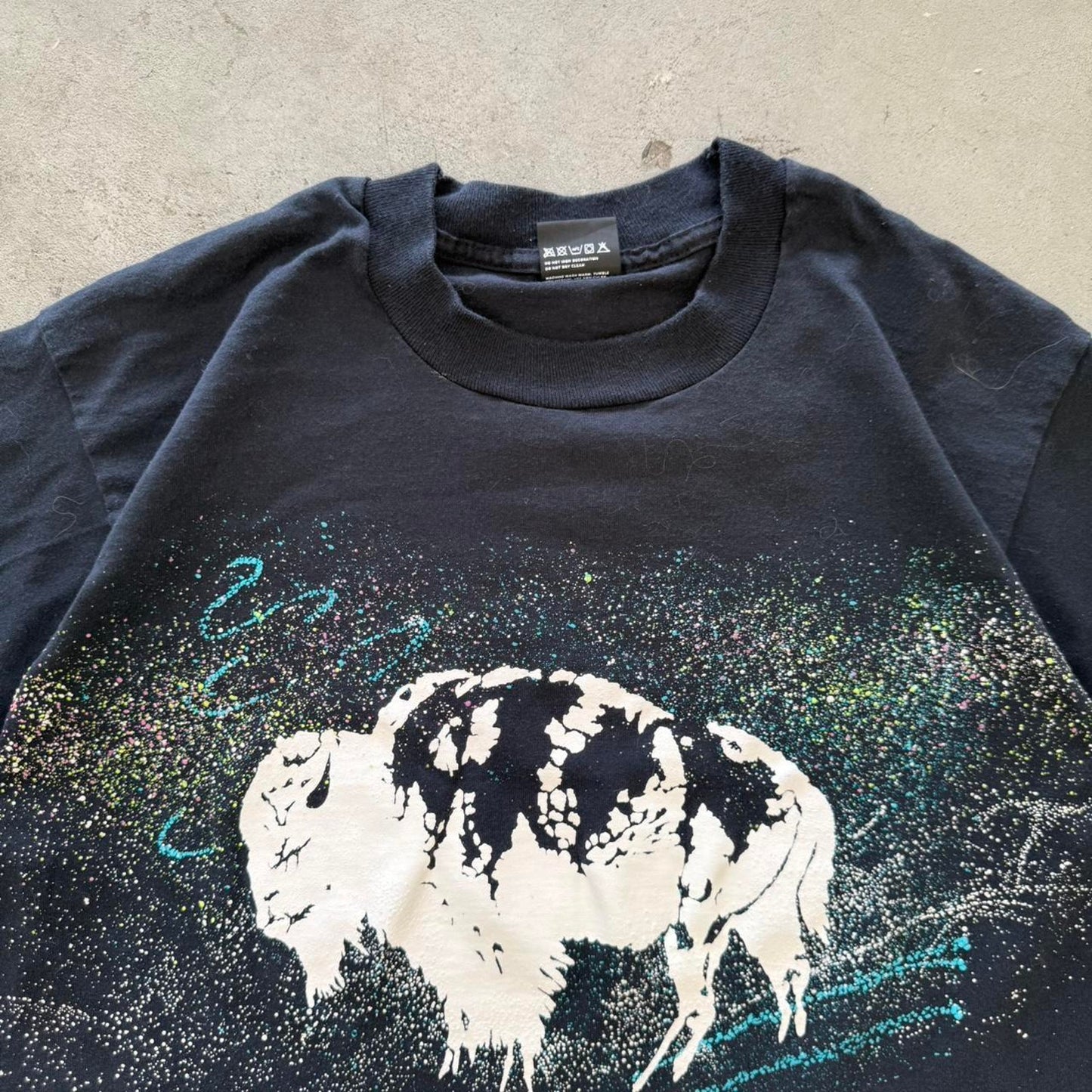 Vintage 90s Buffalo Bison Animal Art Style T-Shirt - Large