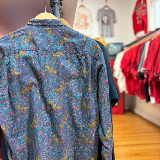 Vintage 90s Gap Pheasant Animal All Over Print Shirt - Medium