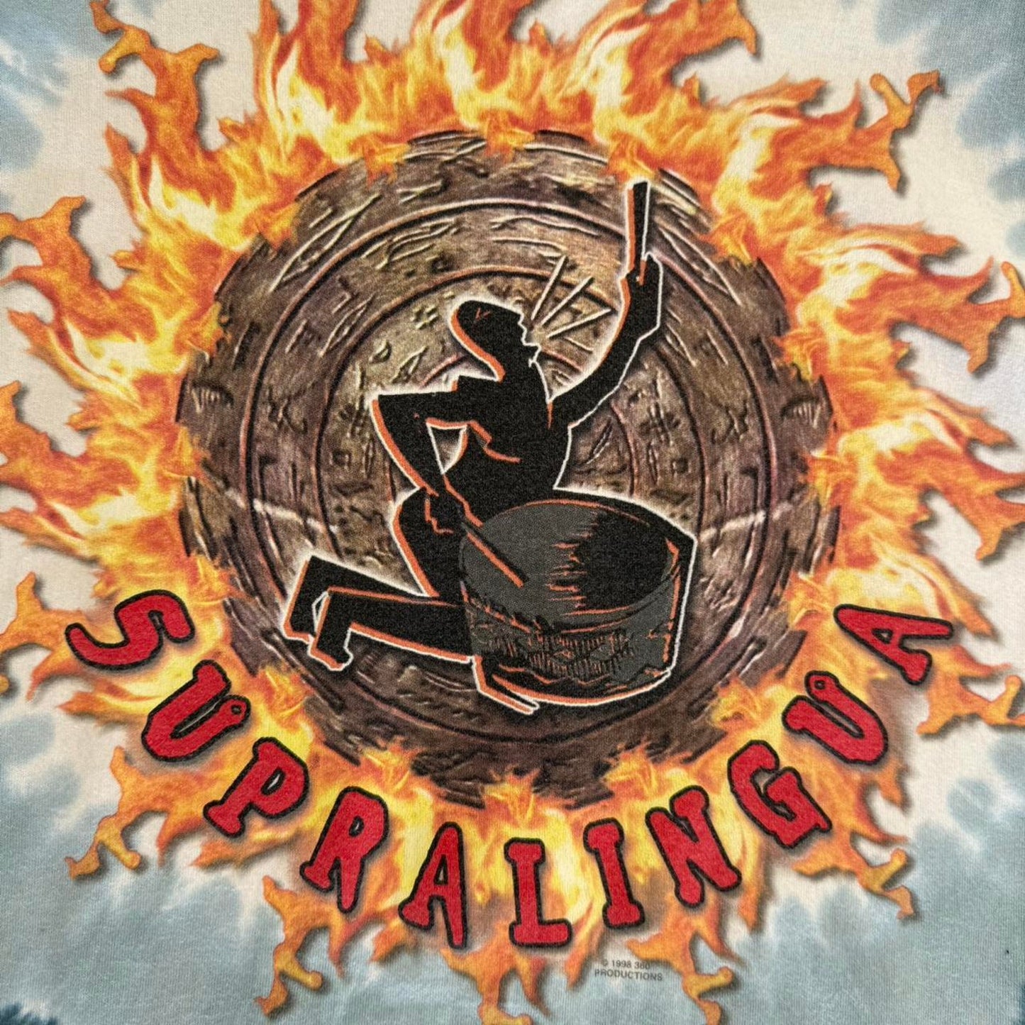 Vintage 90s Supralingua GD Liquid Blue Band T-Shirt - X-Large