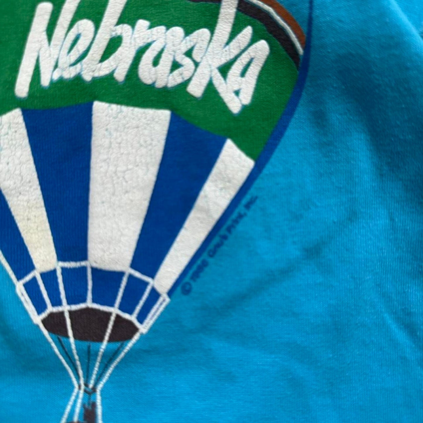 Vintage 90s Celebrate Nebraska Hot Air Balloon T-Shirt - Kids 6-8