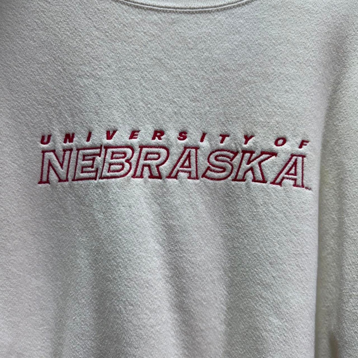 Vintage 90s Nebraska Huskers Embroidered Crewneck - Large