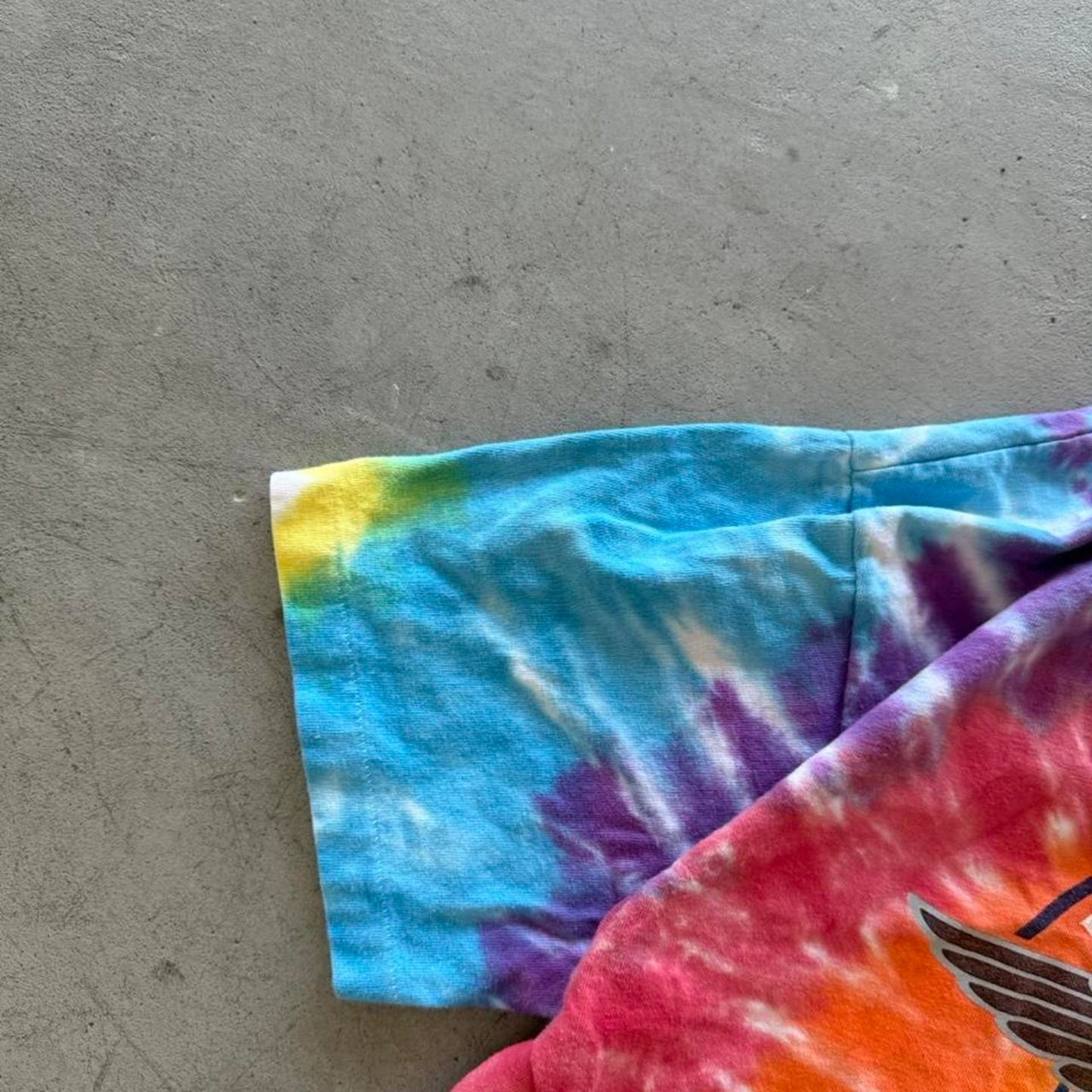 Vintage 90s Harley Davidson Motorcycles Tie Dye Crop Top - Large