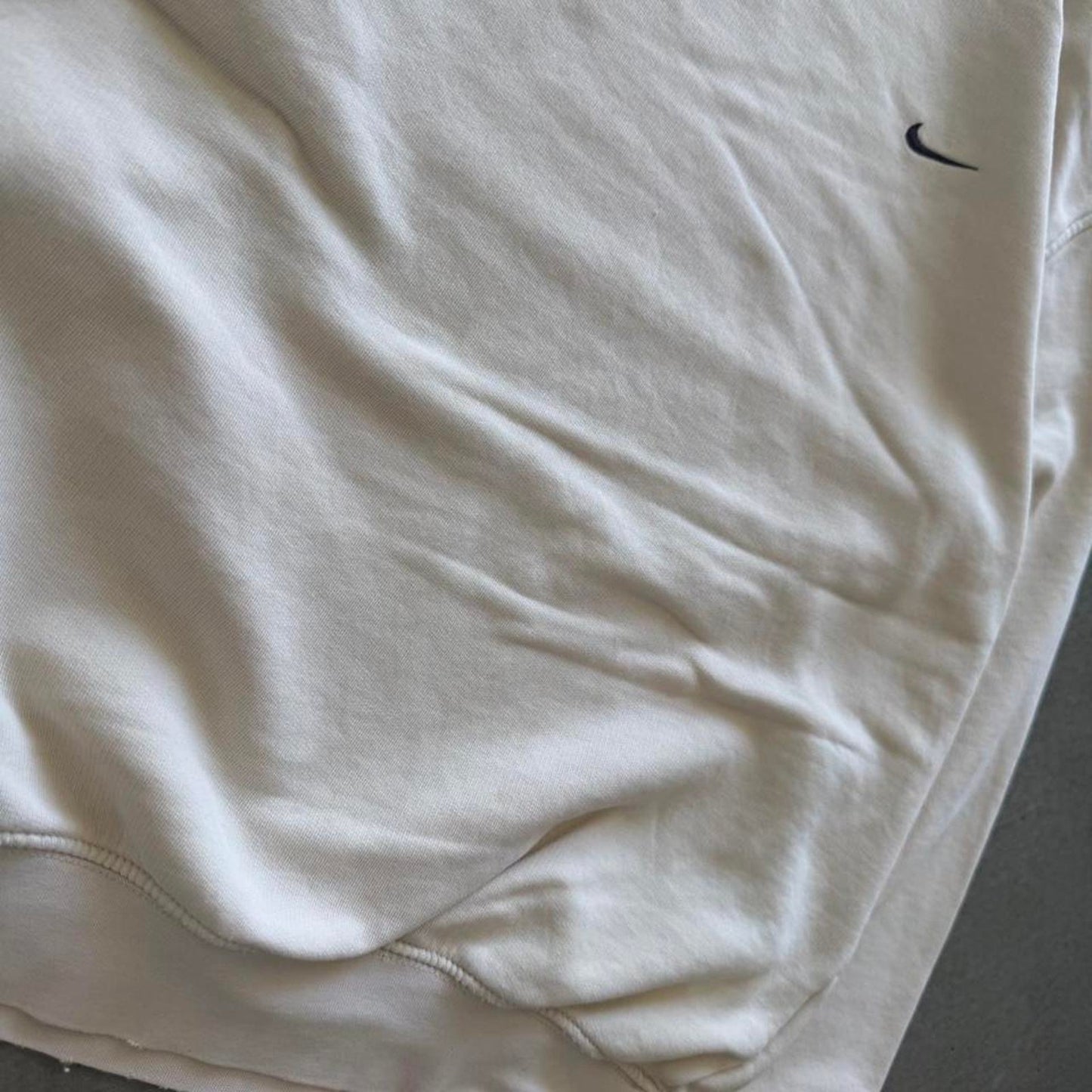 Vintage 90s Nike Earth Tone Cream Side Swoosh Crewneck - Medium