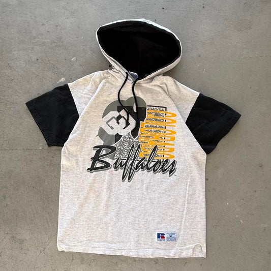 Vintage 90s Colorado Buffaloes Russell Athletic Hooded T-Shirt - Kids X-Large
