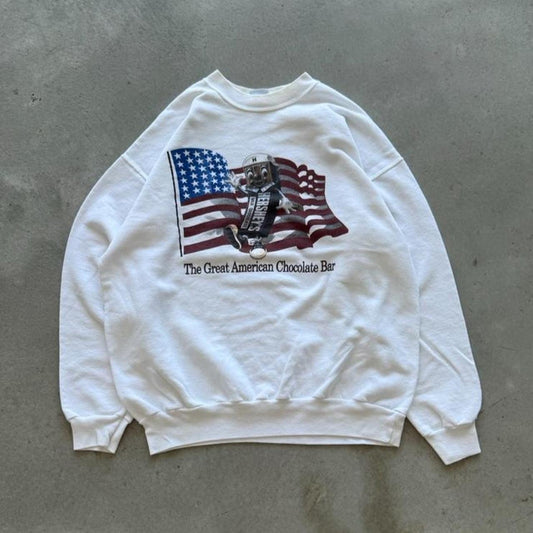 Vintage 90s Hersheys The Great American Chocolate Bar Crewneck  - Large