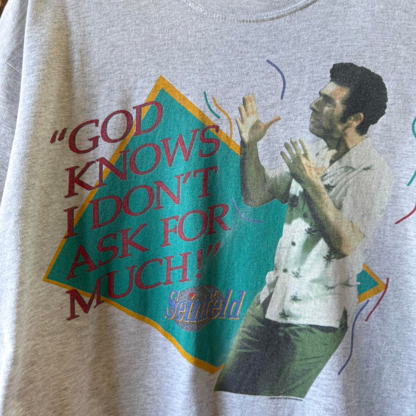 Vintage 90s Kramer Seinfeld God Knows TV Promo T-Shirt - X-Large