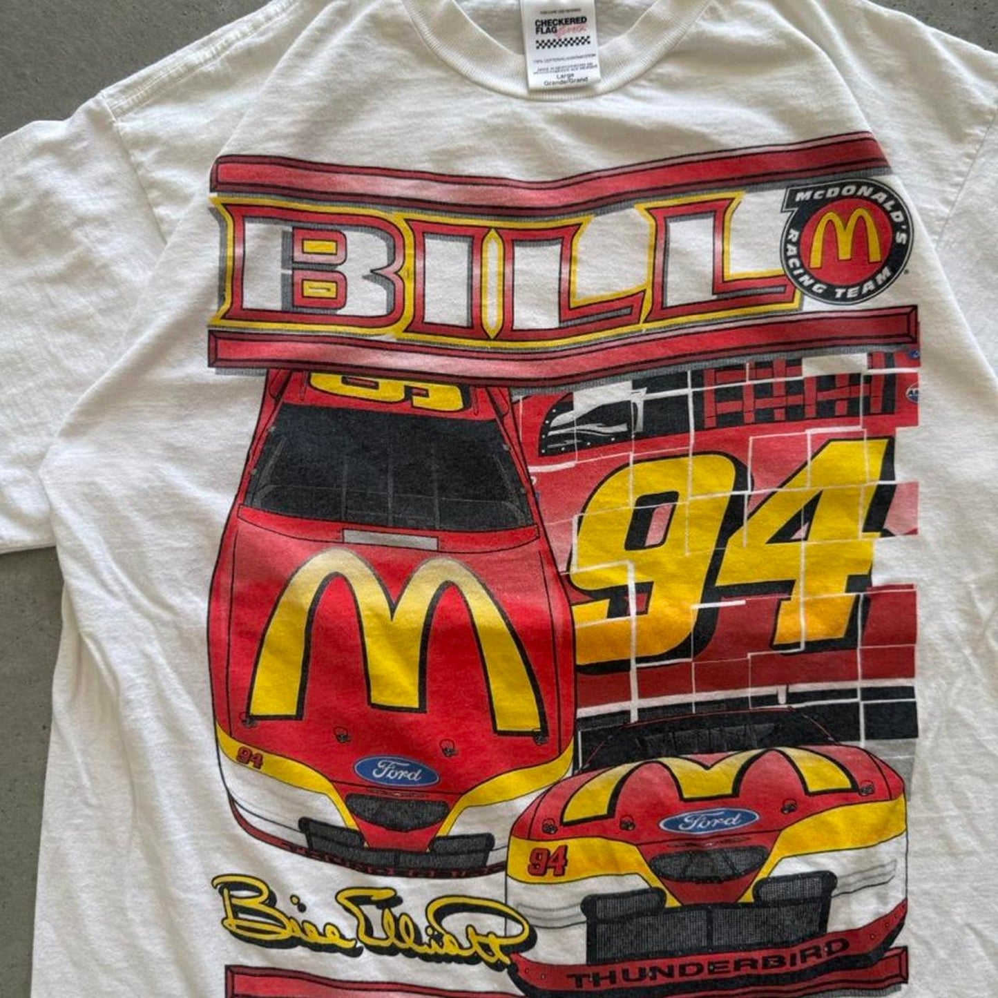 Vintage 90s NASCAR McDonald’s Bill Elliot Racing T-Shirt - Large