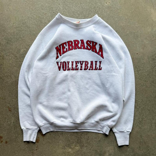 Vintage 90s Nebraska Volleyball Huskers Crewneck - X-Large