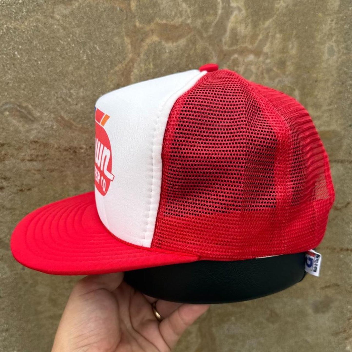 Vintage 80s Brown Transfer Co Trucking Cap