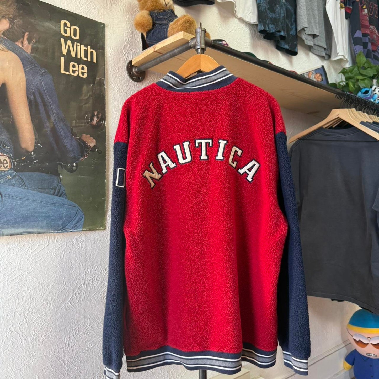 Vintage 90s Nautical Spell Out Fleece Jacket - X-Large