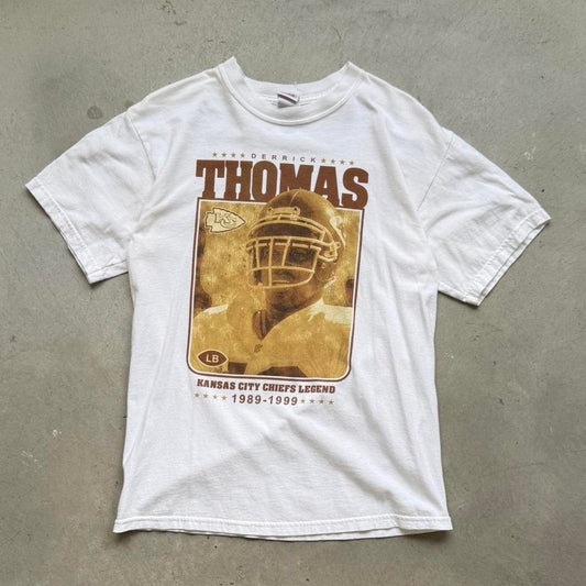 Vintage 90s Kansas City Chiefs Derrick Thomas NFL T-Shirt - Medium