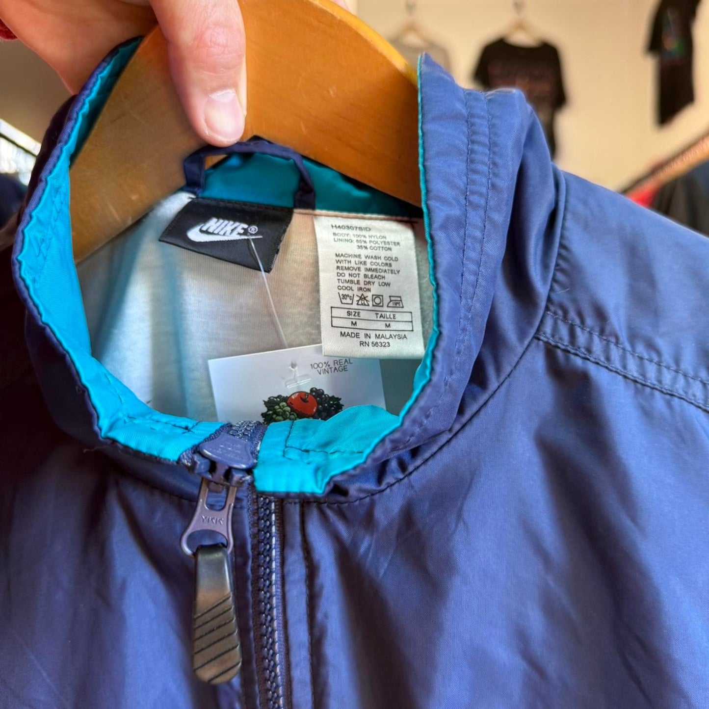 Vintage 90s Nike Air Max Swoosh Check Windbreaker Jacket - Medium