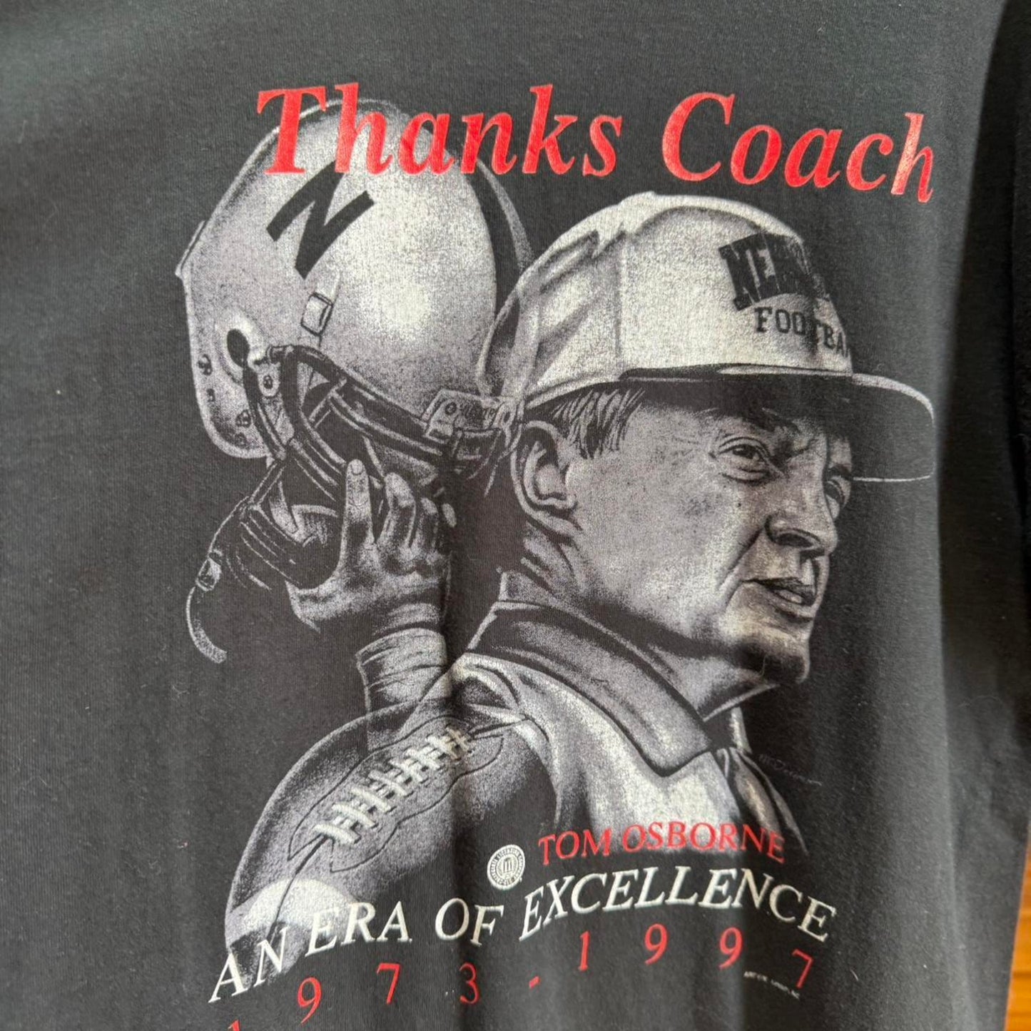 Vintage 90s Nebraska Huskers Thanks Coach Tom Osborne T-Shirt