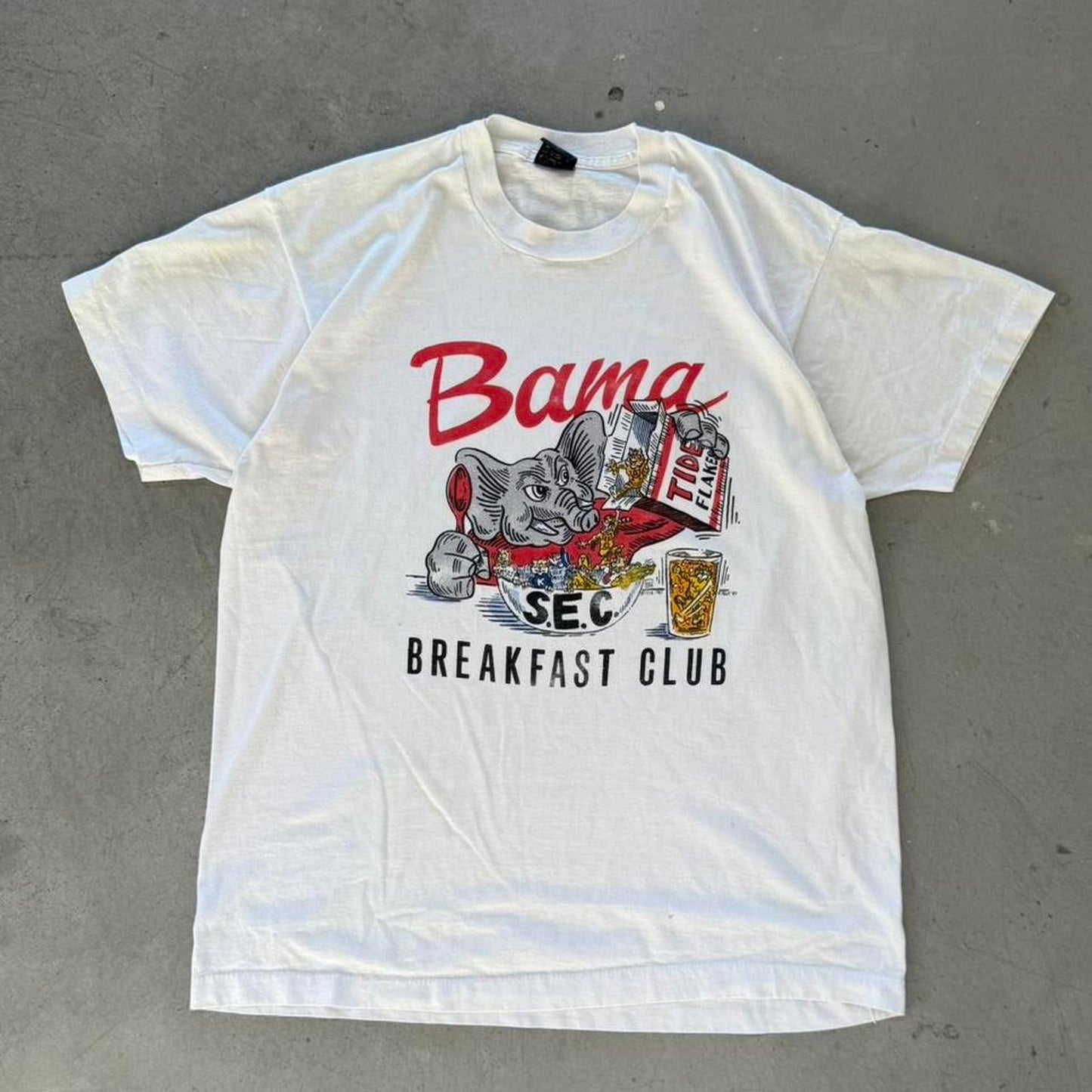Vintage 80s Alabama Breakfast Club SEC Cartoon T-Shirt - X-Large