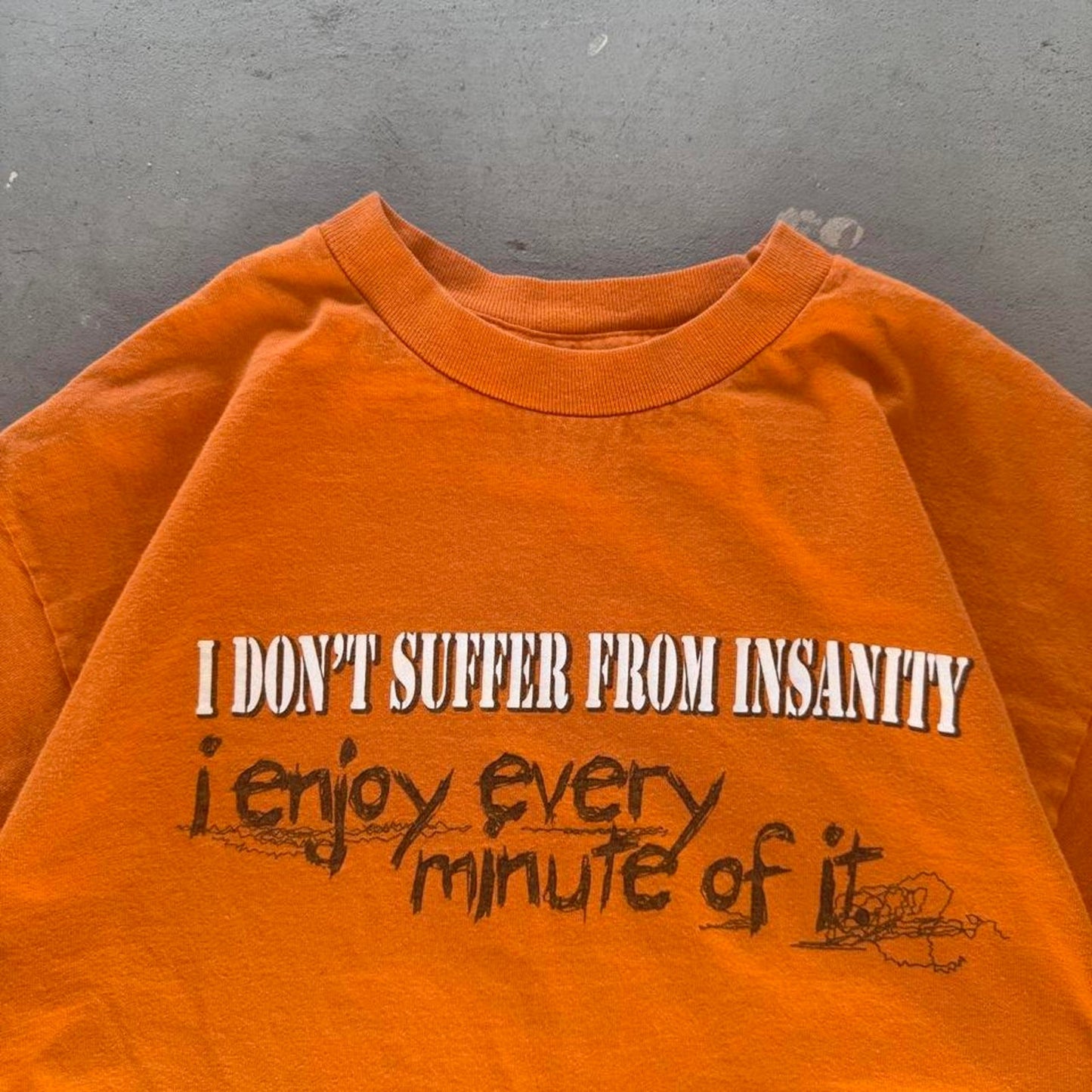 Vintage Y2K I Don’t Suffer From Insanity Text Humor T-Shirt - Medium