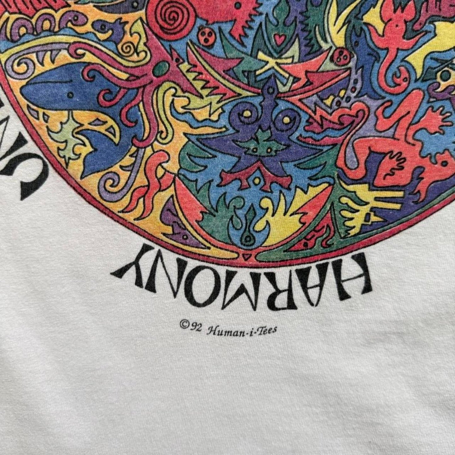 Vintage 90s Diversity Earth Nature Animal Art T-Shirt - X-Large