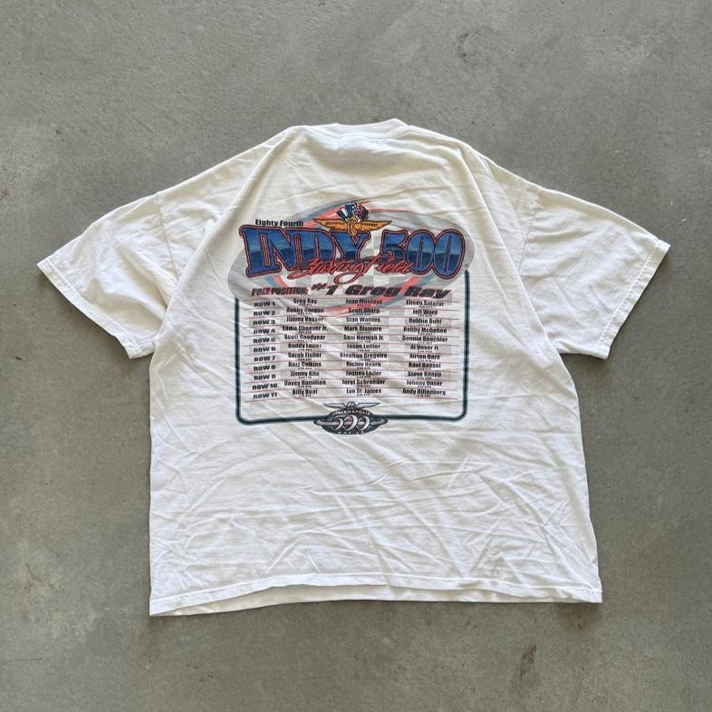 Vintage Indy 500 Racing Race Car T-Shirt - X-Large