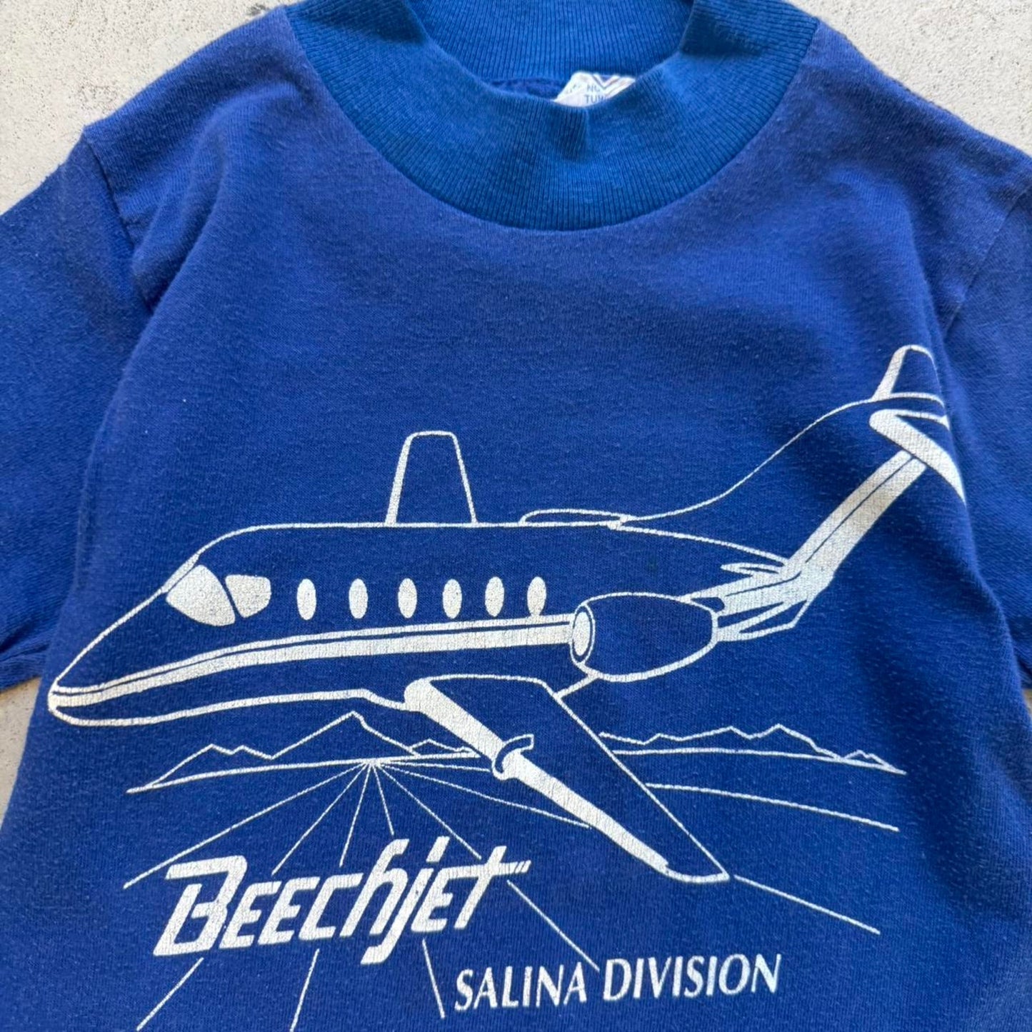 Vintage 90s Beechjet Airplane Plane T-Shirt - Kids Medium