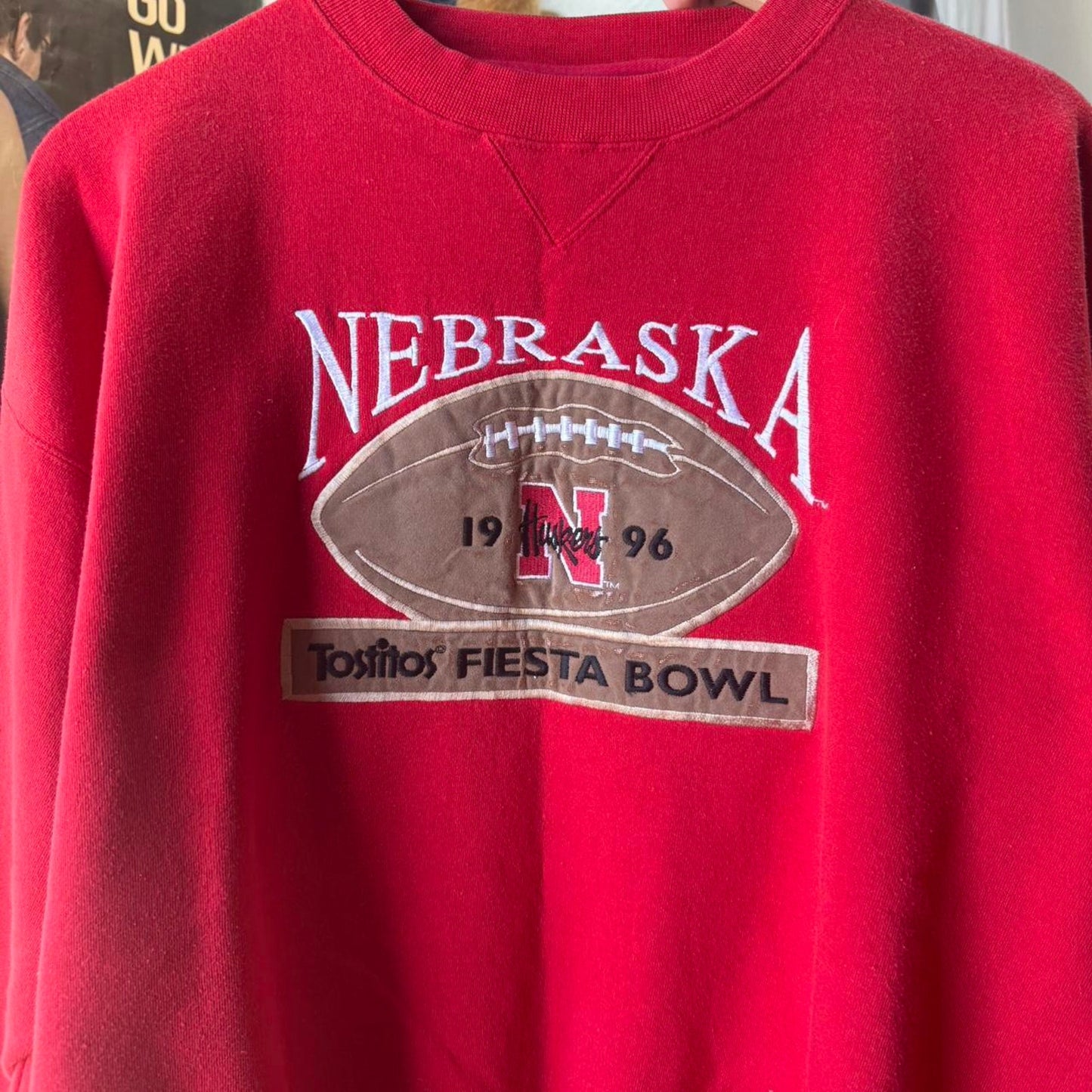 Vintage 1996 Nebraska Huskers Tostitos Fiesta Bowl Crewneck - Large