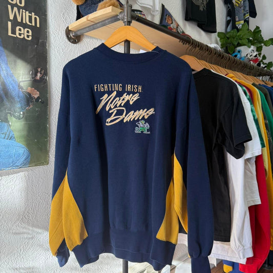 Vintage 90s Notre Dame Fighting Irish Collegiate Crewneck - Large