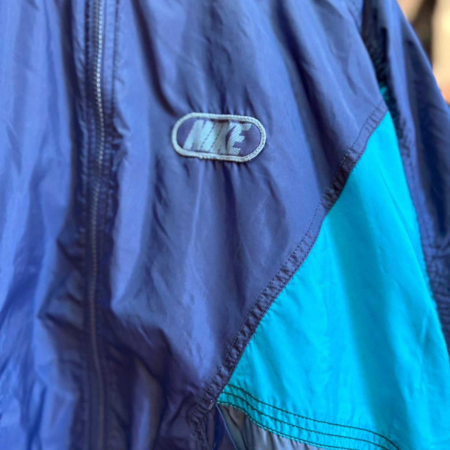 Vintage 90s Nike Air Max Swoosh Check Windbreaker Jacket - Medium