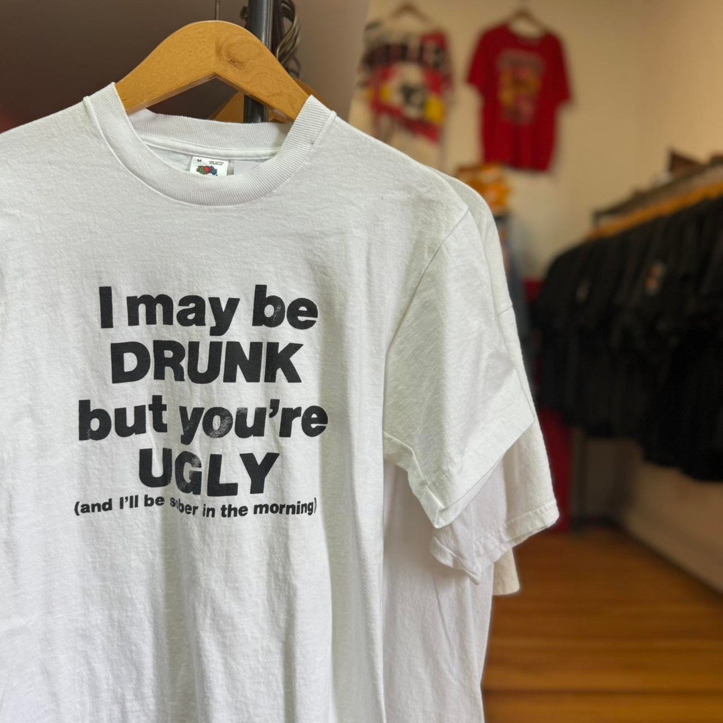 Vintage 80s I May Be Drunk Ugly Beer Drinking T-Shirt
