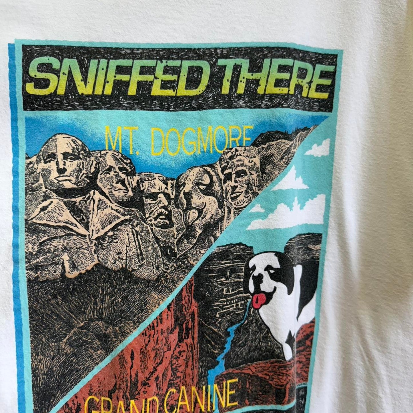 Vintage 90s Big Dogs Sniffed There Mount Rushmore T-Shirt