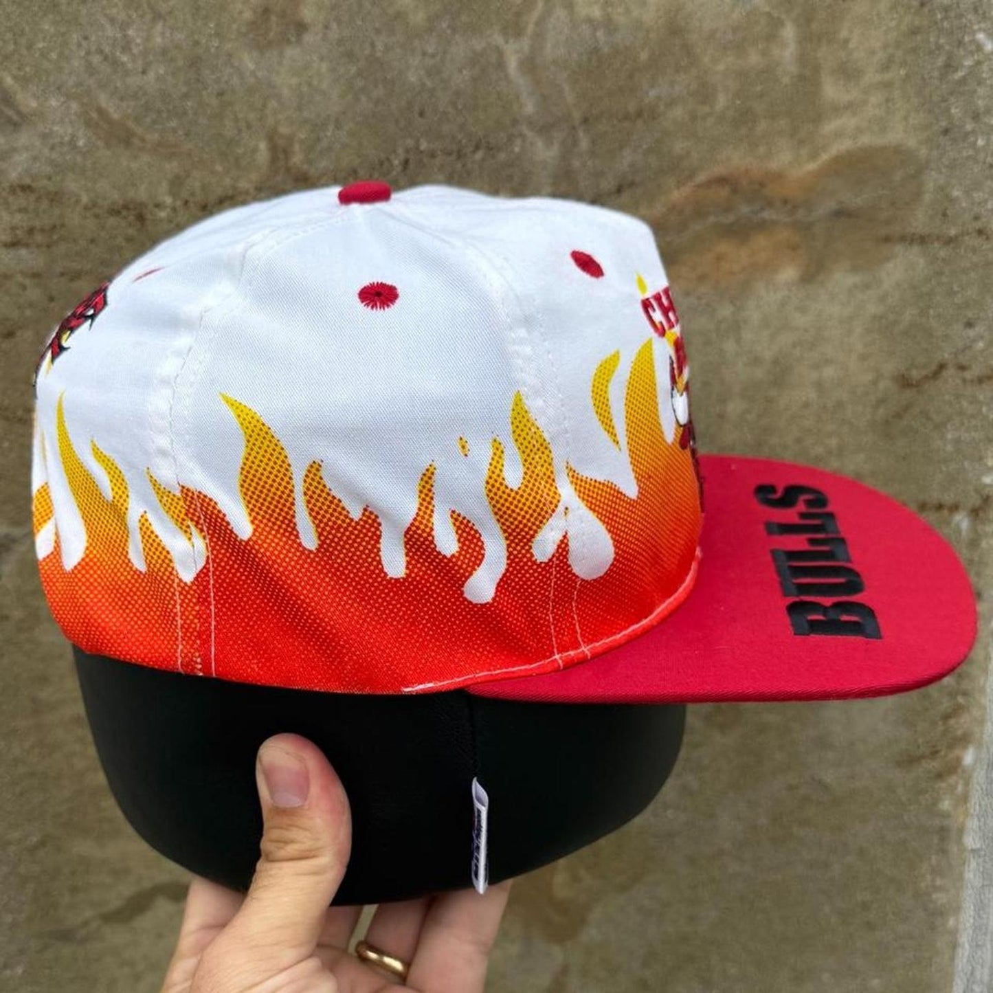Vintage 90s Chicago Bulls Flame NBA Snapback Kids