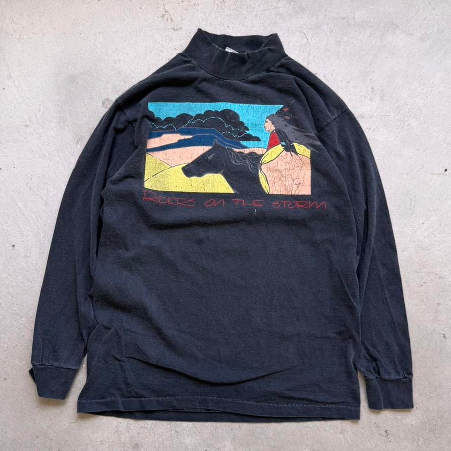 Vintage 90s Riders of the Storm Native American T-Shirt - Medium