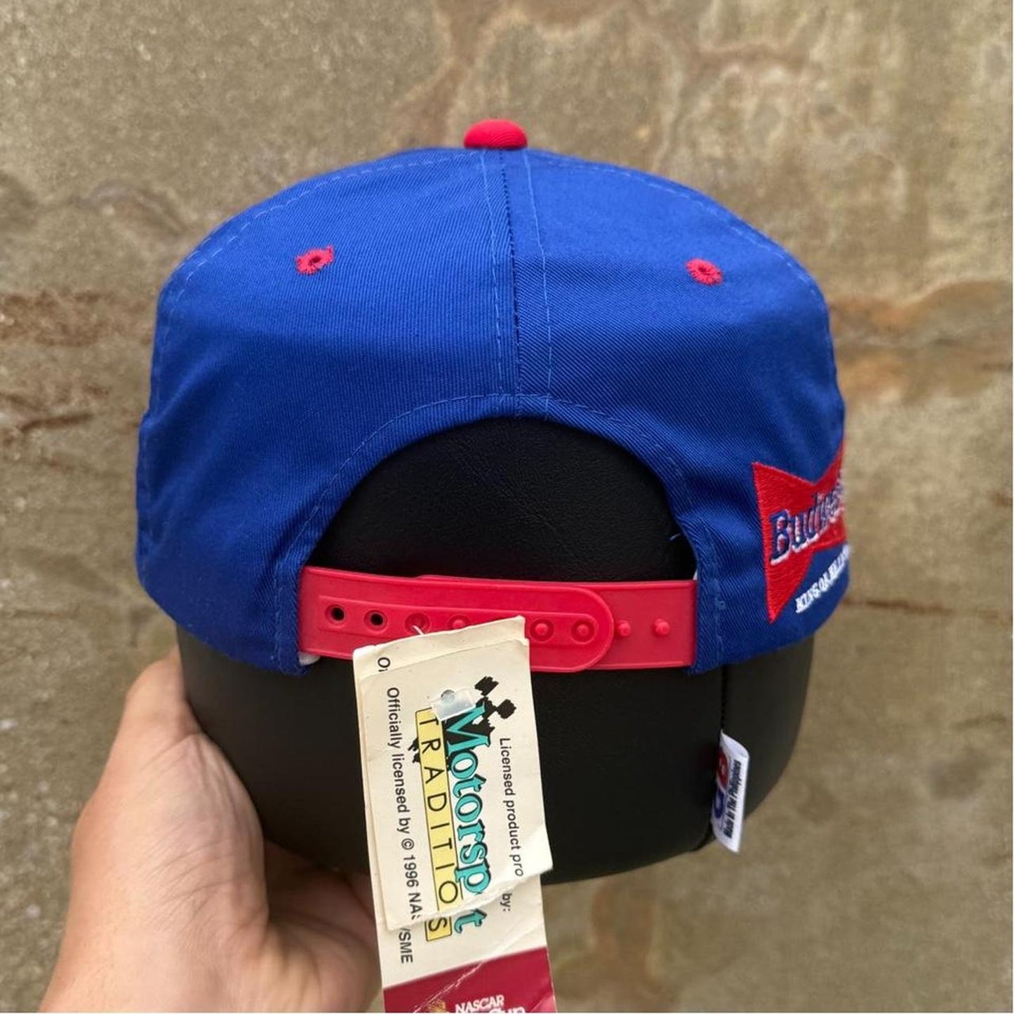 Vintage 90s NASCAR Ken Johnson Budweiser Racing Snapback