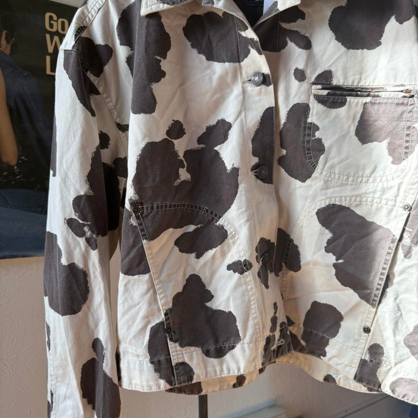 Vintage 90s Lizwear Cow Print Zip Up Jacket - Medium (W)
