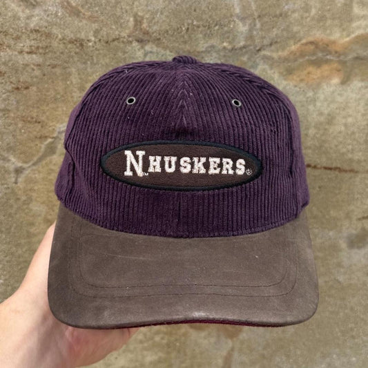 Vintage 90s Nebraska Huskers Corduroy Snapback
