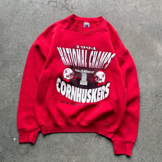 Vintage 1994 Nebraska National Champs Huskers Crewneck - Large