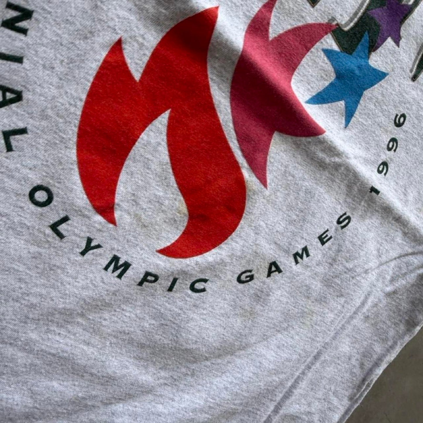 Vintage 90s Atlanta Olympics Flame T-Shirt - Large