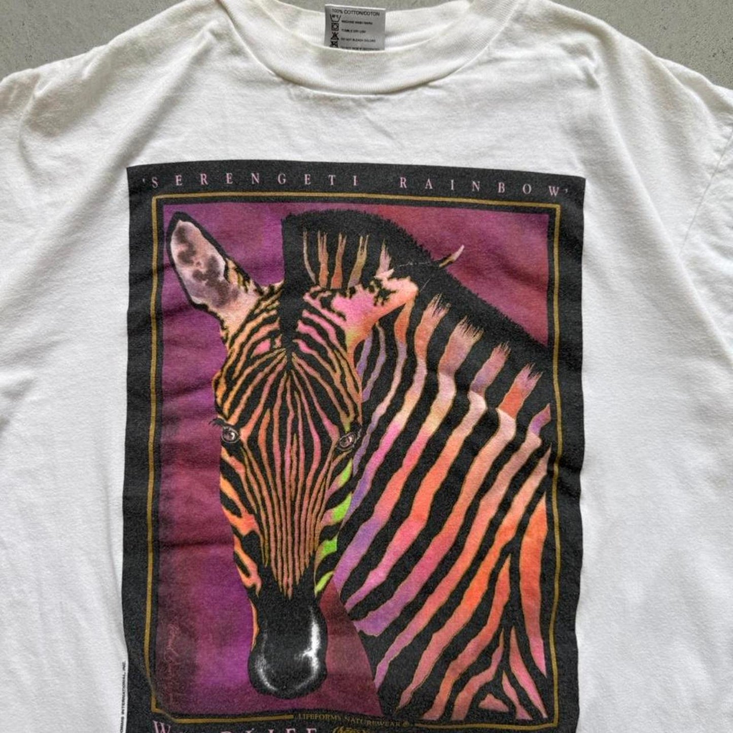 Vintage 90s Zebra Wildlife Gallery Animal T-Shirt - X-Large