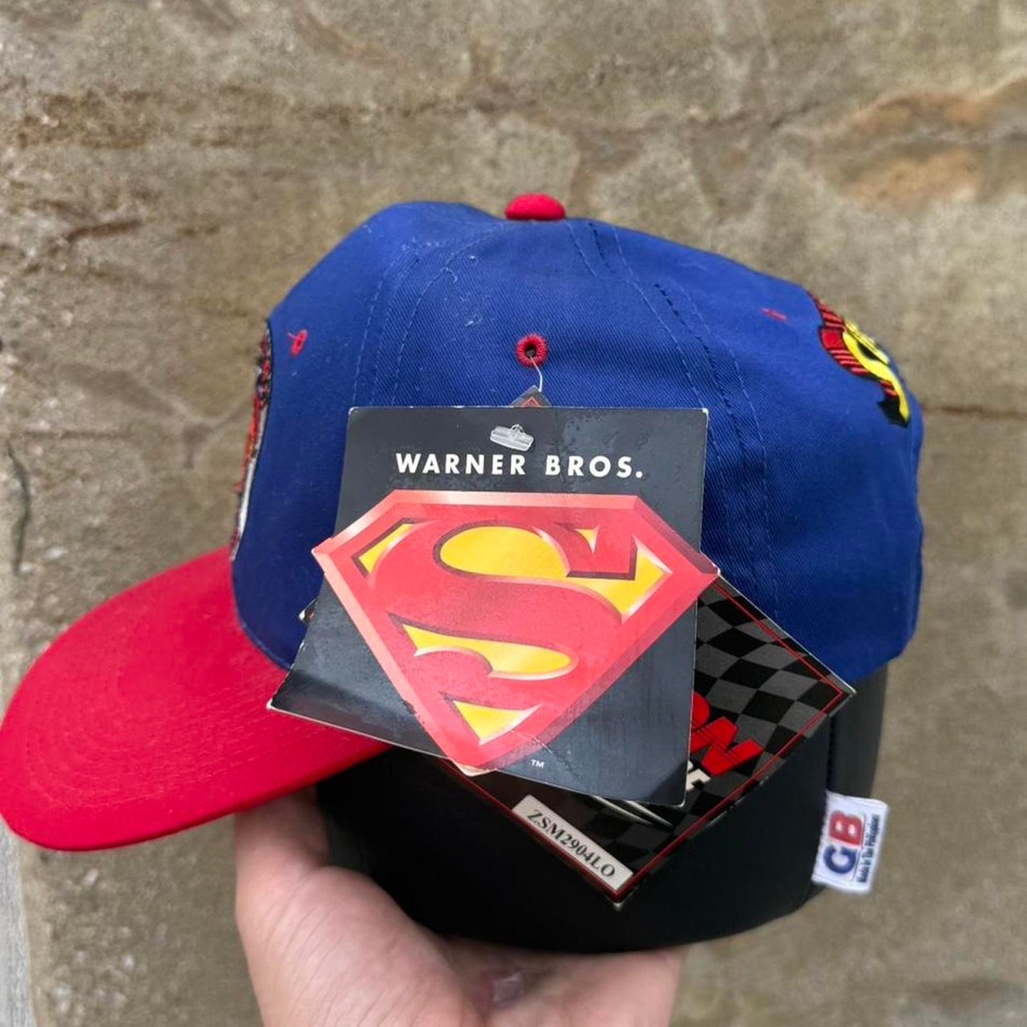 Vintage 90s Superman Quaker State Racing NASCAR Snapback
