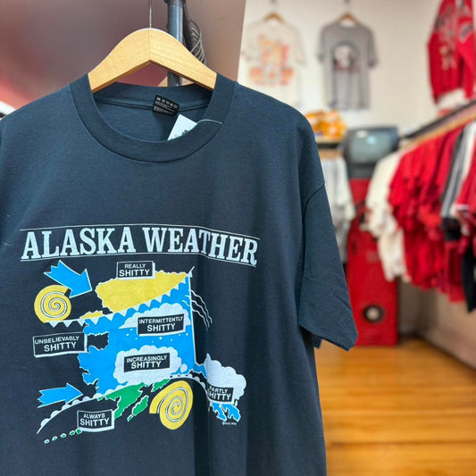 Vintage 90s Alaska Weather Shit T-Shirt - X-Large