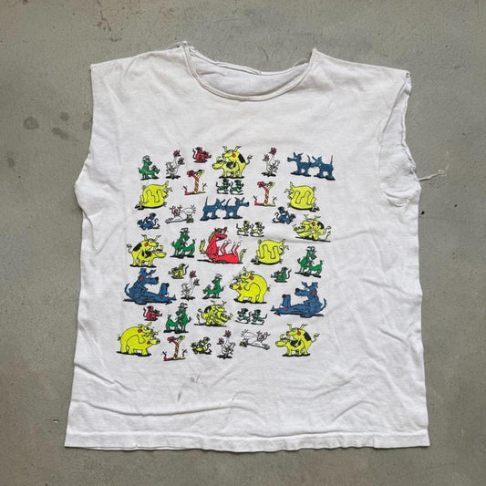 Vintage 90s Animal Sex Position Cartoon Cutoff - Large