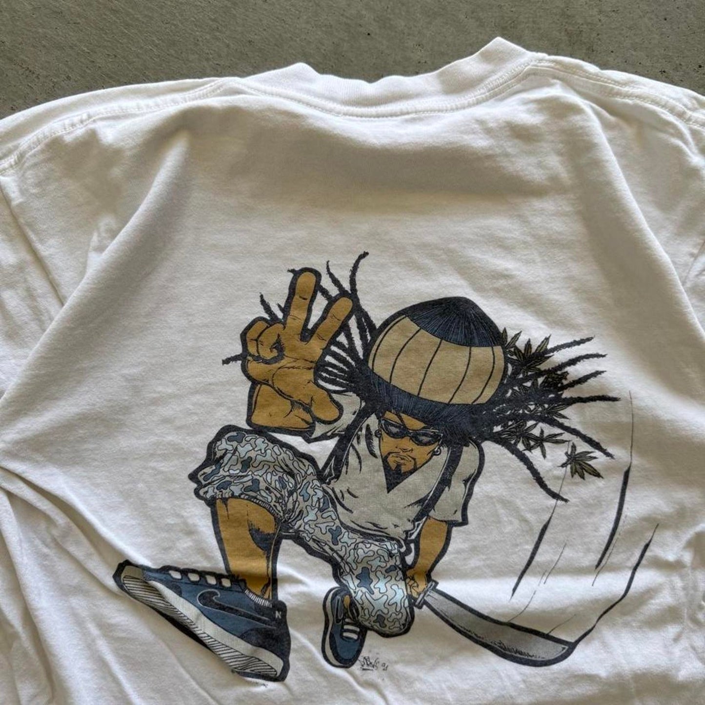 Vintage 90s Kikwear Jamaican Rasta Skater T-Shirt - X-Large